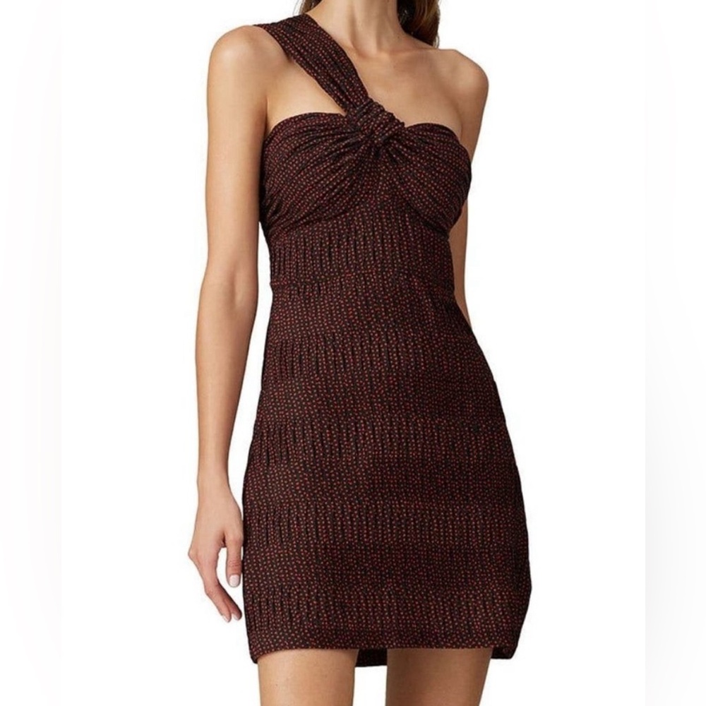 Alexis Heart Print One Shoulder Luksa Dress